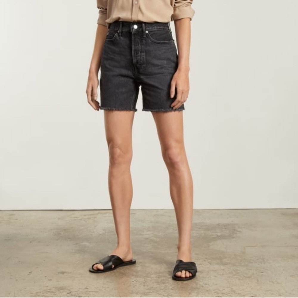 Everlane Rigid Way-High Short 28 Dark Wash Black